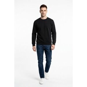 Jachs NY Mens Crewneck Sweatshirt Charcoal Gray Wool Blend Stretch Lg Minimalist